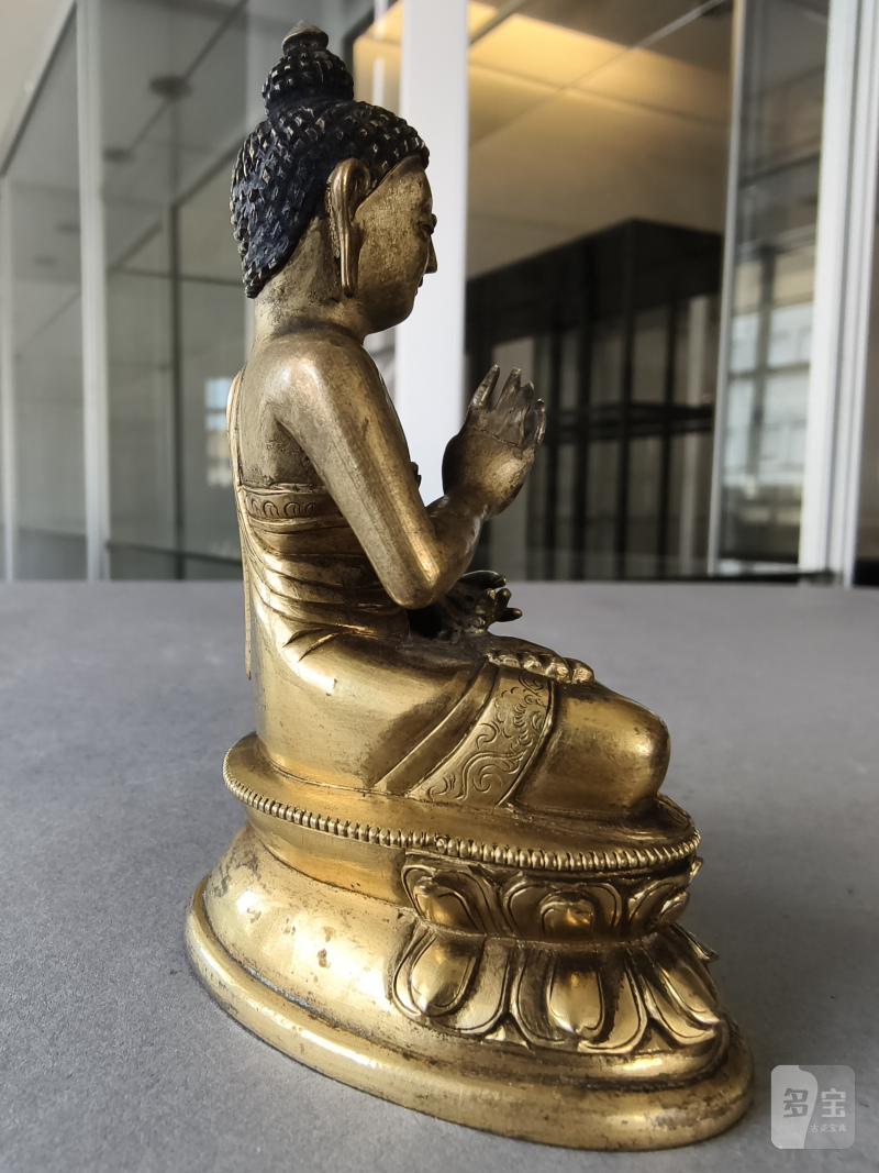 A PART-GILT BRONZE FIGURE OF BUDDHA SHAKYAMUNI - 图13